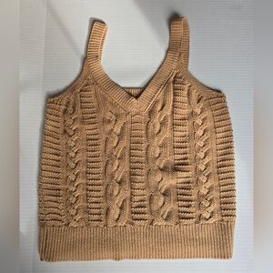 Banana Republic Tan Cable Knit V-Neck Sweater! Too big for me!